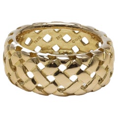 Tiffany & Co. Basket Weave Band in 18K Yellow Gold Size 7.25