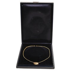 Tiffany & Co. Basket Weave Heart Necklace, 18K Yellow Gold