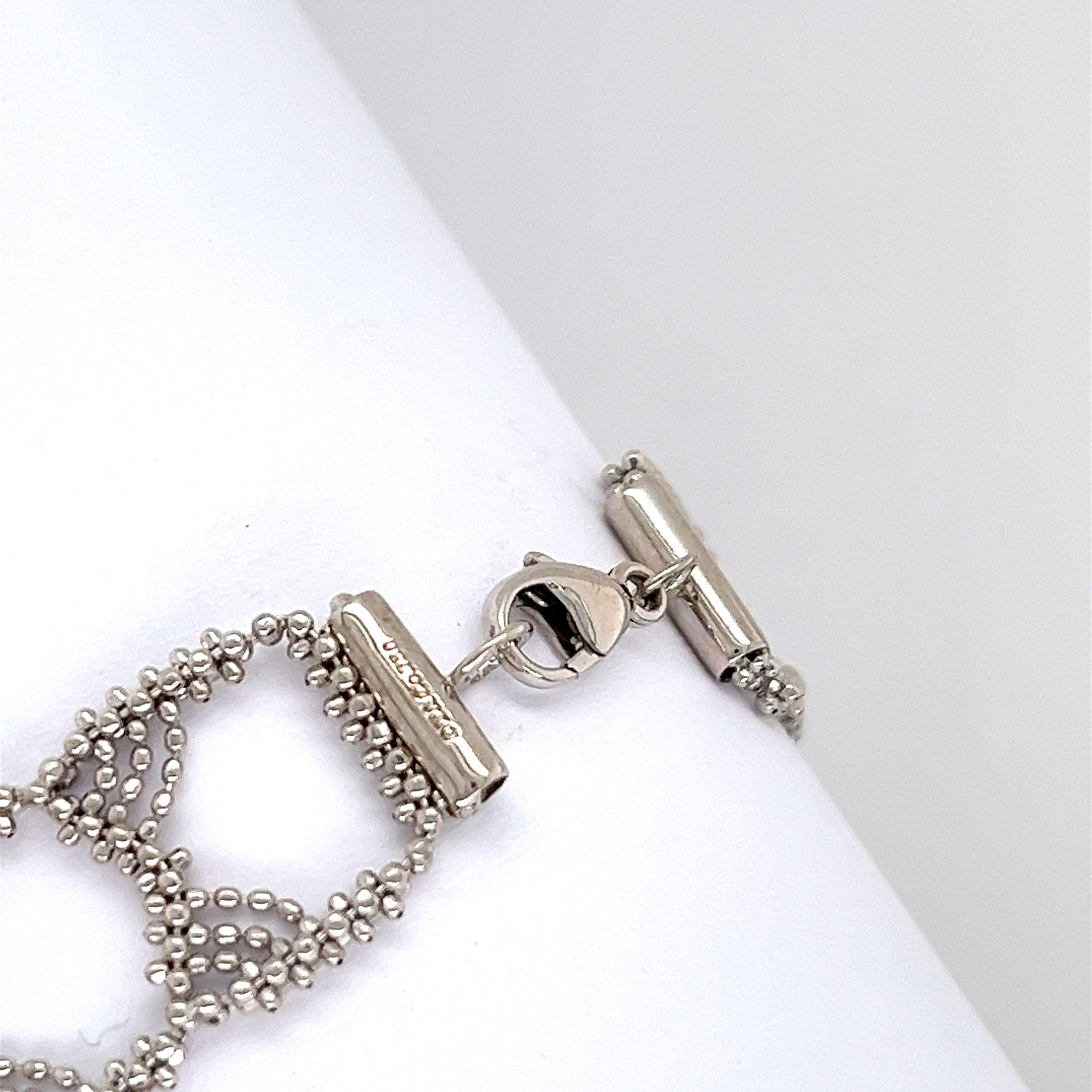 Adorn your wrist with this elegant bracelet from Tiffany & Co, showcasing a contemporary design set in 18ct white gold. Perfectly suited for day-to-night wear, its understated glamour is highlighted by the tasteful placement bead chain along the