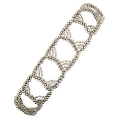Tiffany & Co Bracelet souple à perles en or blanc 18ct