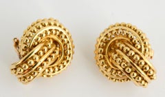 Tiffany & Co. Beaded Gold Knot Earrings