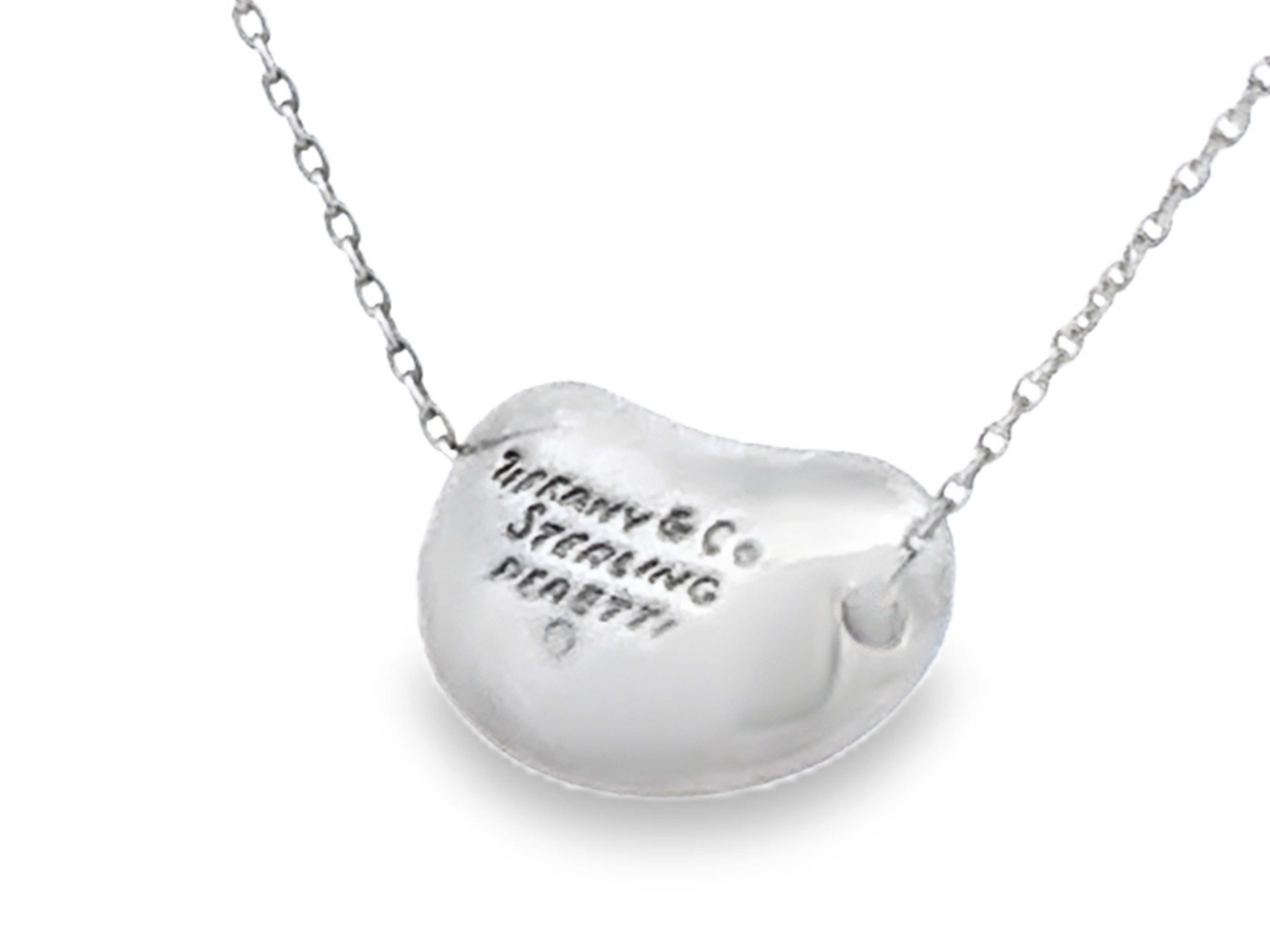 Tiffany & Co. Bean Necklace Sterling Silver With Pouch 1