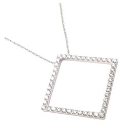 Tiffany & Co Belgien Diamant-Halskette mit quadratischem Weißgold-Anhänger