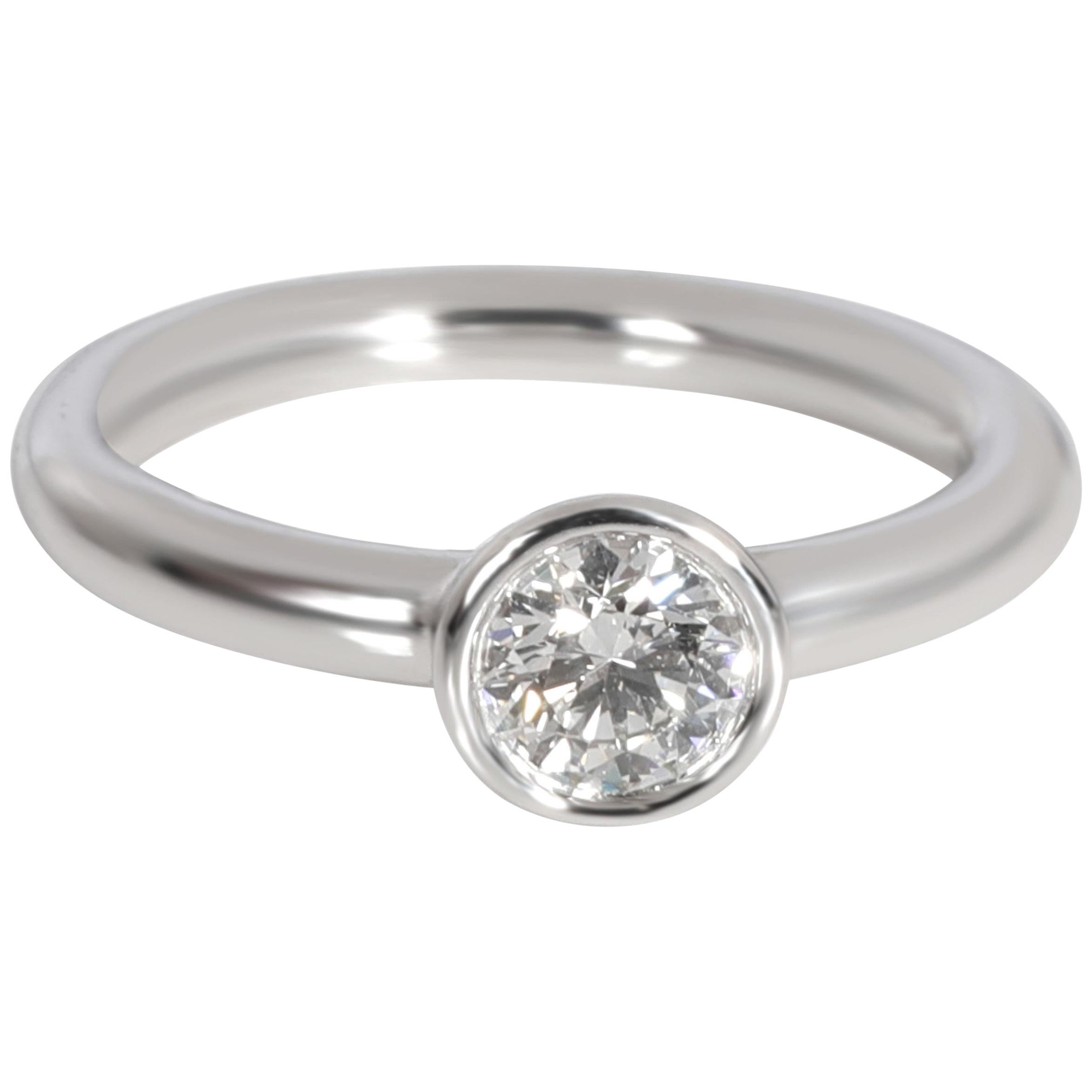 Tiffany & Co. Bezel Diamond Engagement Ring in Platinum D VVS2 0.40 Carat