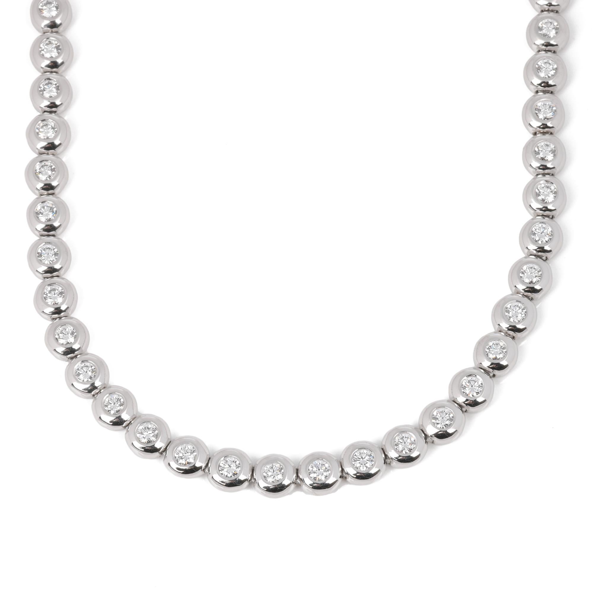 ITEM CONDITION	Excellen
MANUFACTURER	Tiffany & Co.
GENDER	Women's
ACCOMPANIED BY	Tiffany Box
NECKLACE WIDTH	5mm
NECKLACE LENGTH	42cm
CLASP TYPE	Foldover clasp
TOTAL WEIGHT	61g
PRIMARY STONE QUANTITY	82
PRIMARY STONE CARAT WEIGHT	est 5 ct
PRIMARY