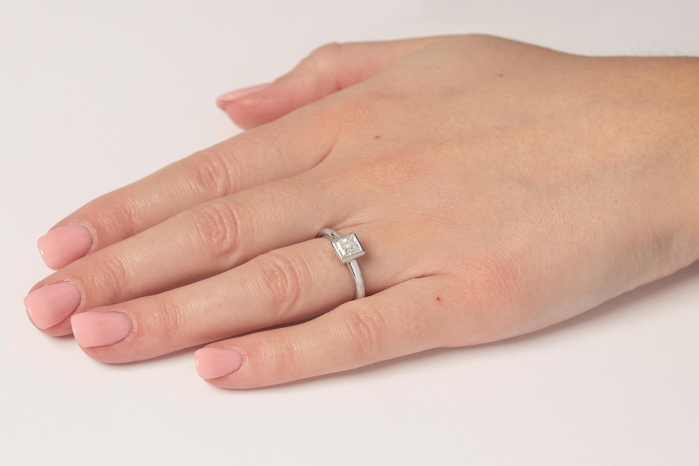 Tiffany & Co. Bezet Diamond Solitaire Engagement Ring 1