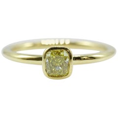 Tiffany & Co. Bezet Fancy Intense Yellow 0.41ct Diamond Ring in 18kt Yellow Gold