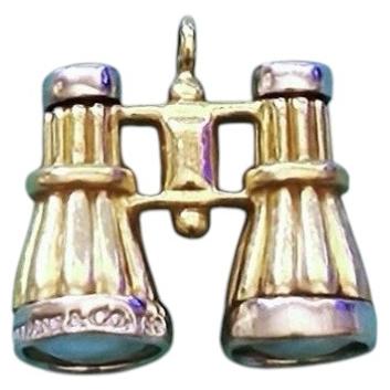 Tiffany & Co. Ciondolo con charme a forma di binocolo in oro giallo e bianco 18 carati