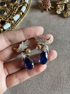 Tiffany & Co. Bird on a Rock Tanzanite and Diamond Earrings - 1970's