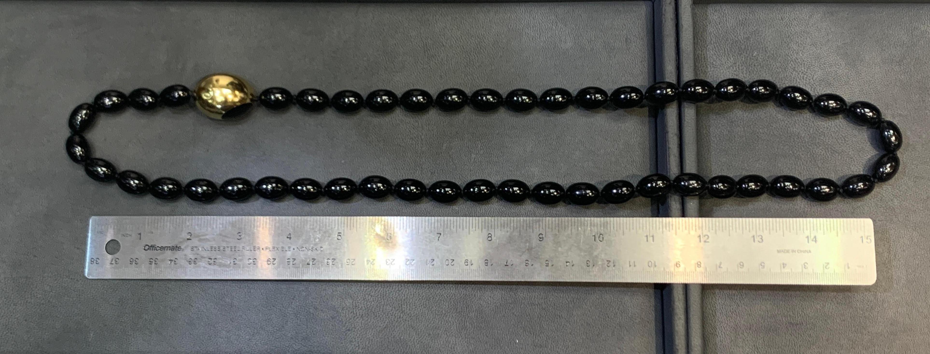 Tiffany & Co Black Jade and Gold Bead Necklace 8