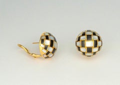 Tiffany & Co. Black Jade and Mother of Pearl Earrings
