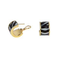 Tiffany & Co. Black Jade and Mother of Pearl Earrings