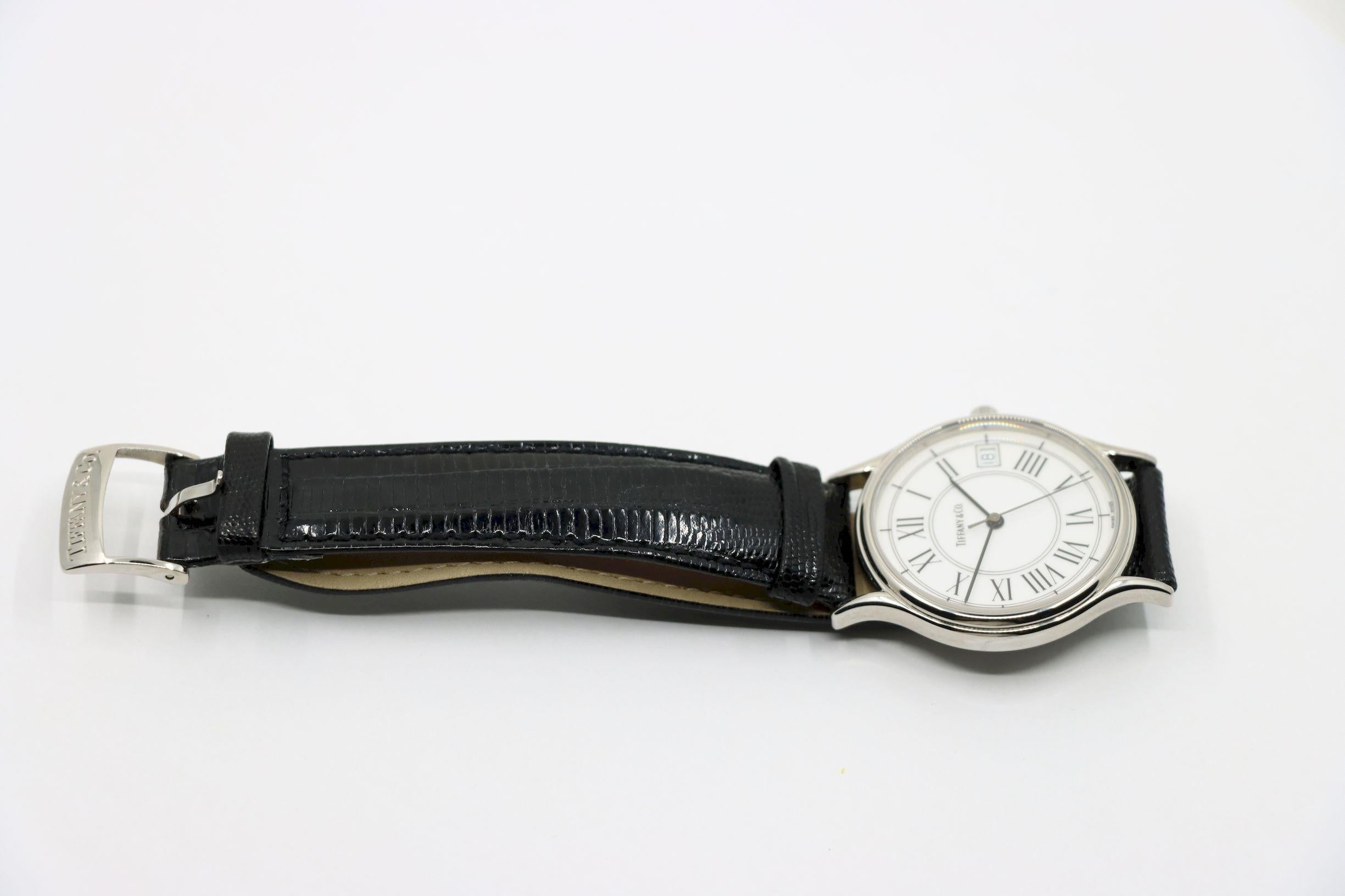 Orologio Portfolio in pelle nera Tiffany & Co. in vendita 6