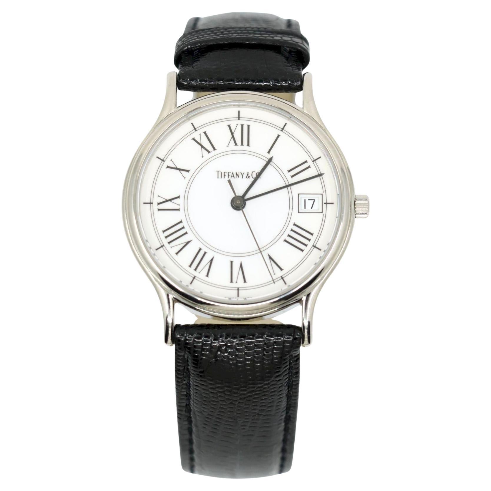 Orologio Portfolio in pelle nera Tiffany & Co. in vendita