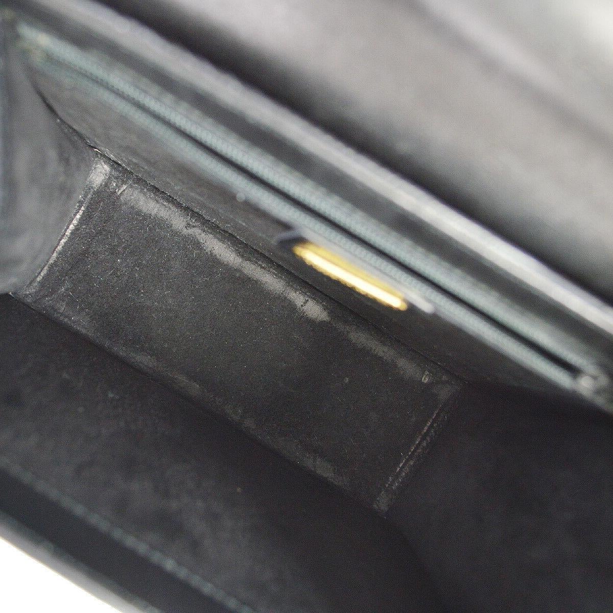 Tiffany & Co Black Lizard Exotic Skin Leather 'T' Gold Mini Shoulder Flap Bag In Good Condition In Chicago, IL