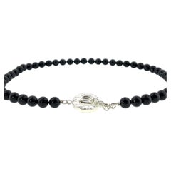 Tiffany & Co. Black Onyx 18" Toggle Silver Necklace