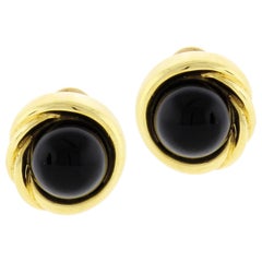 Tiffany & Co. Black Onyx and Gold Earrings