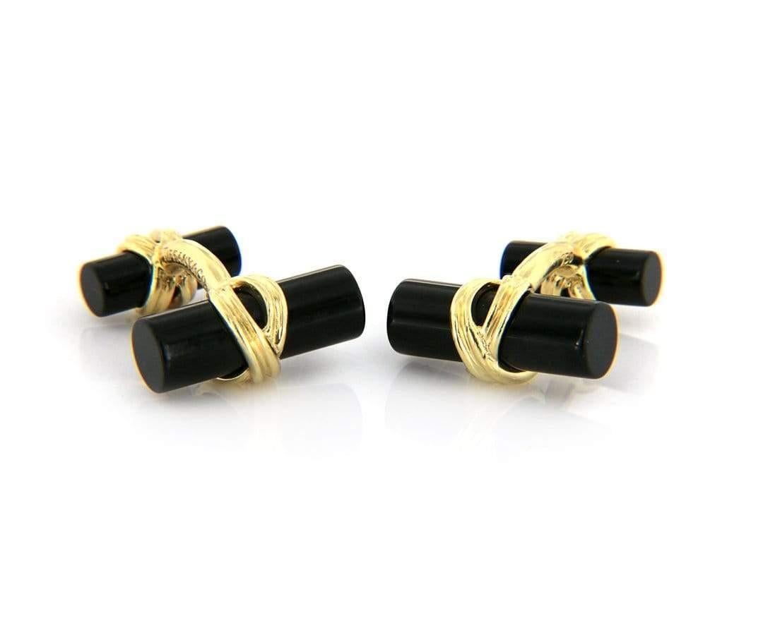 Tiffany & Co. Black Onyx Cufflinks in 18K

Tiffany & Co. Black Onyx Cufflinks
18K Yellow Gold
Cufflink Dimensions: Approx. 20.0 X 26.0 MM
Weight: Approx. 13.70 Grams
Stamped: Tiffany & Co., 750

Condition:
Offered for your consideration is a pair of