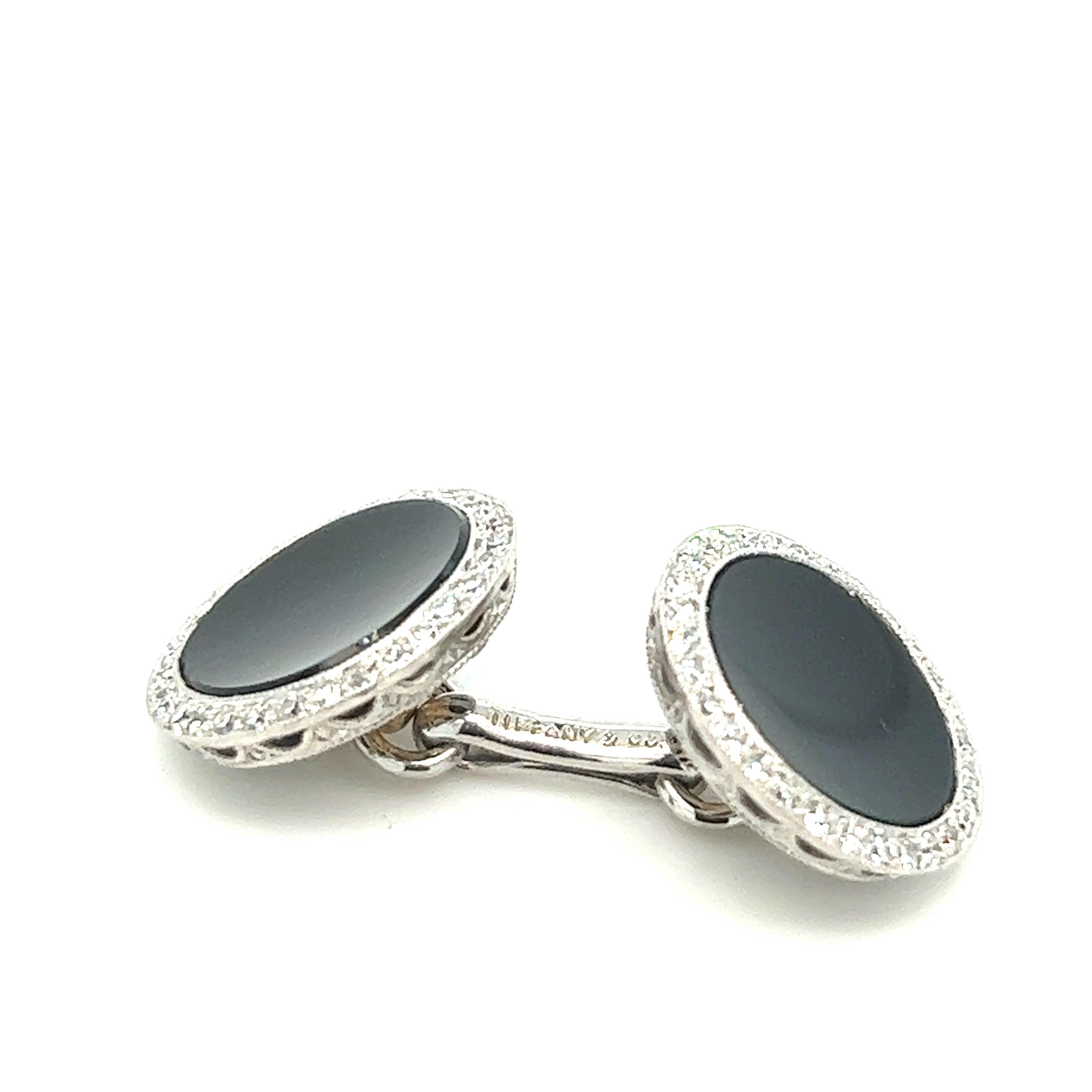 Tiffany & Co. Black Onyx Diamond Dress Set For Sale 1