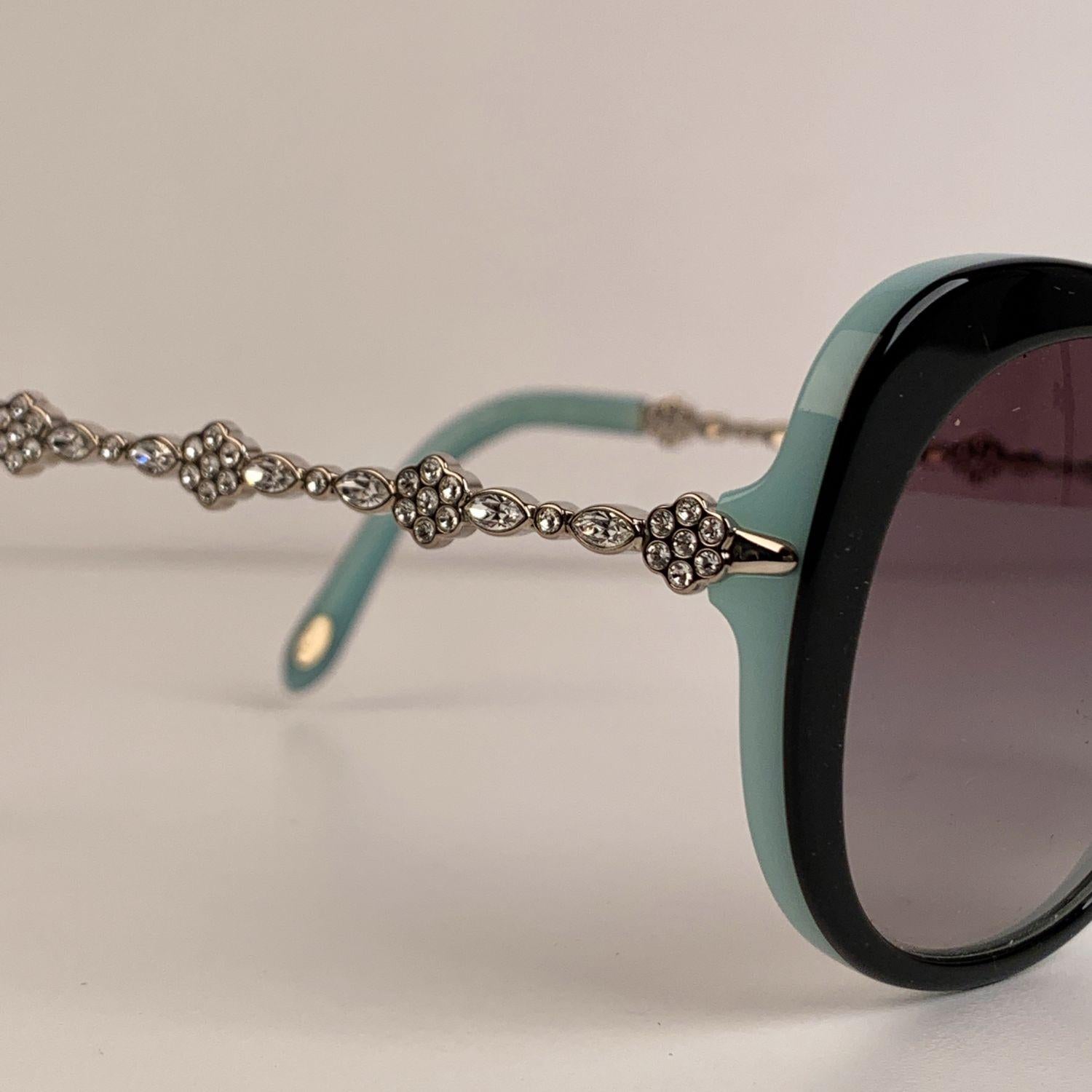 Tiffany & Co. Black TF 4053 B Sunglasses 56/17 135 mm with Crystals In Excellent Condition In Rome, Rome