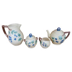 Tiffany & Co Blackberries Basketweave Tea Coffee Pitcher Cream Sugar Portugal