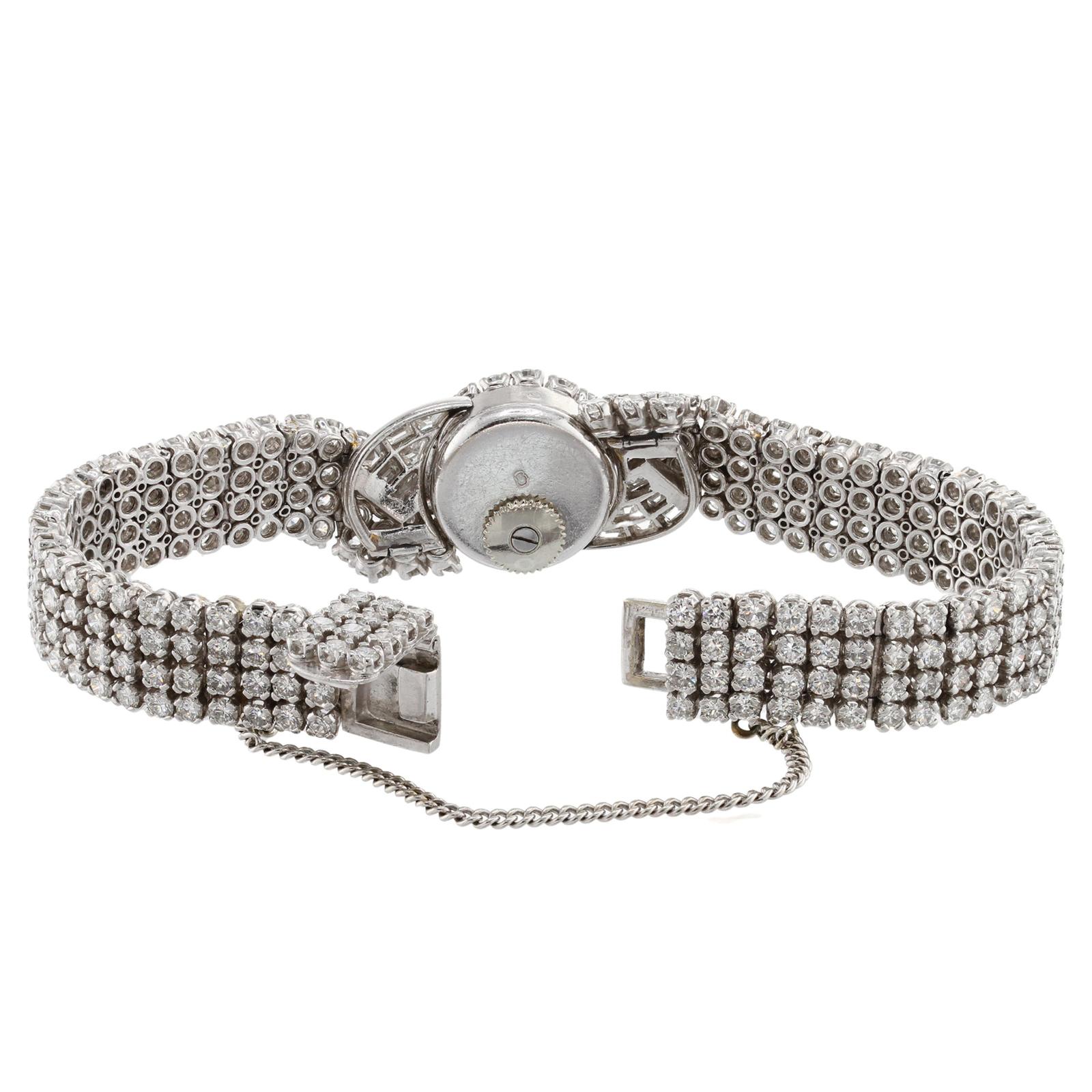 Women's TIFFANY & CO. BLANCPAIN Diamond Platinum 1960s Bracelet Watch For Sale