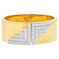 Tiffany & Co. Blue Book 18K Yellow Gold 4.80 Carat Diamond Cuff Bracelet