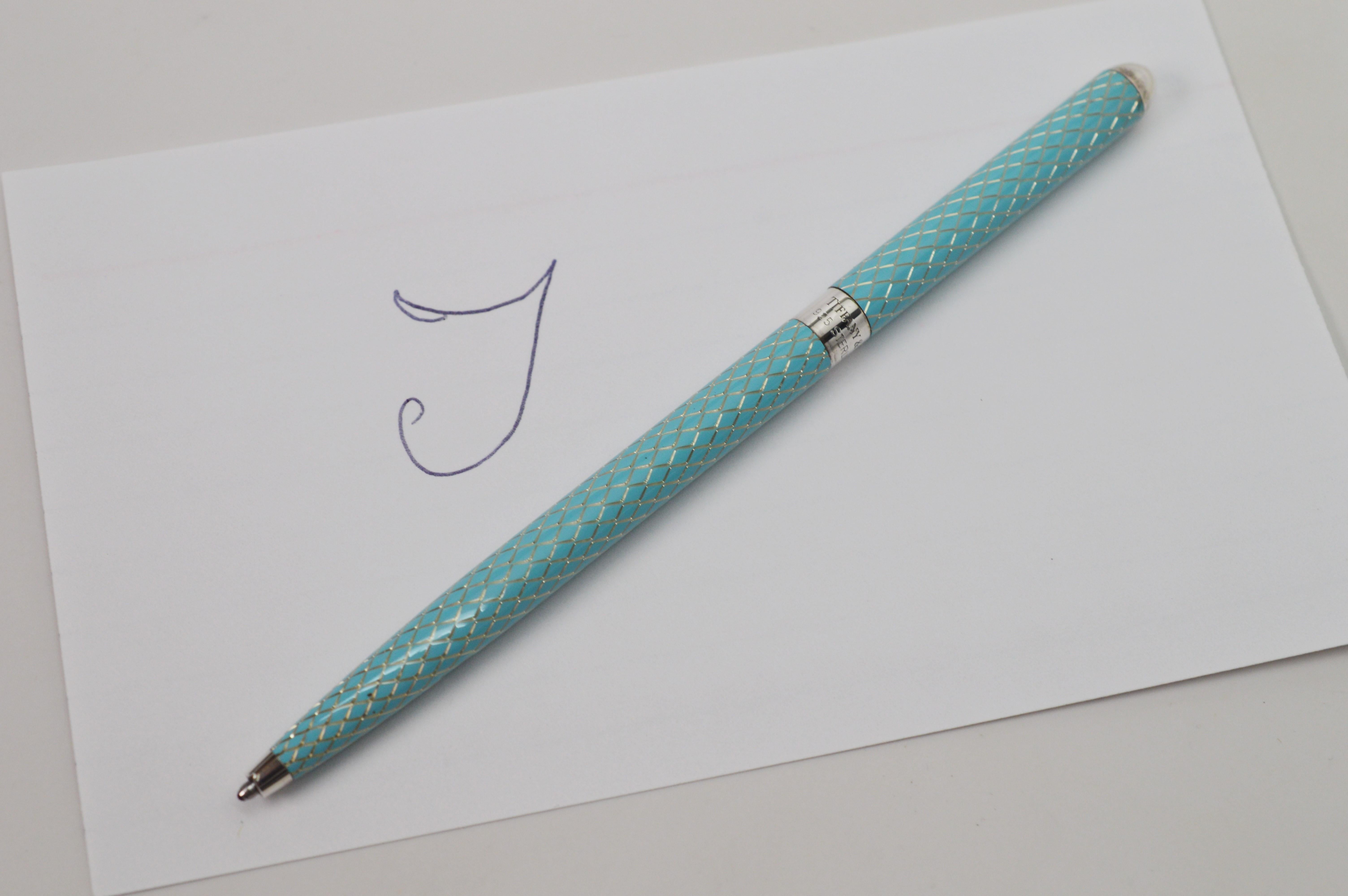Tiffany & Co. Blauer Diamant Struktur Kugelschreiber (Zeitgenössisch)