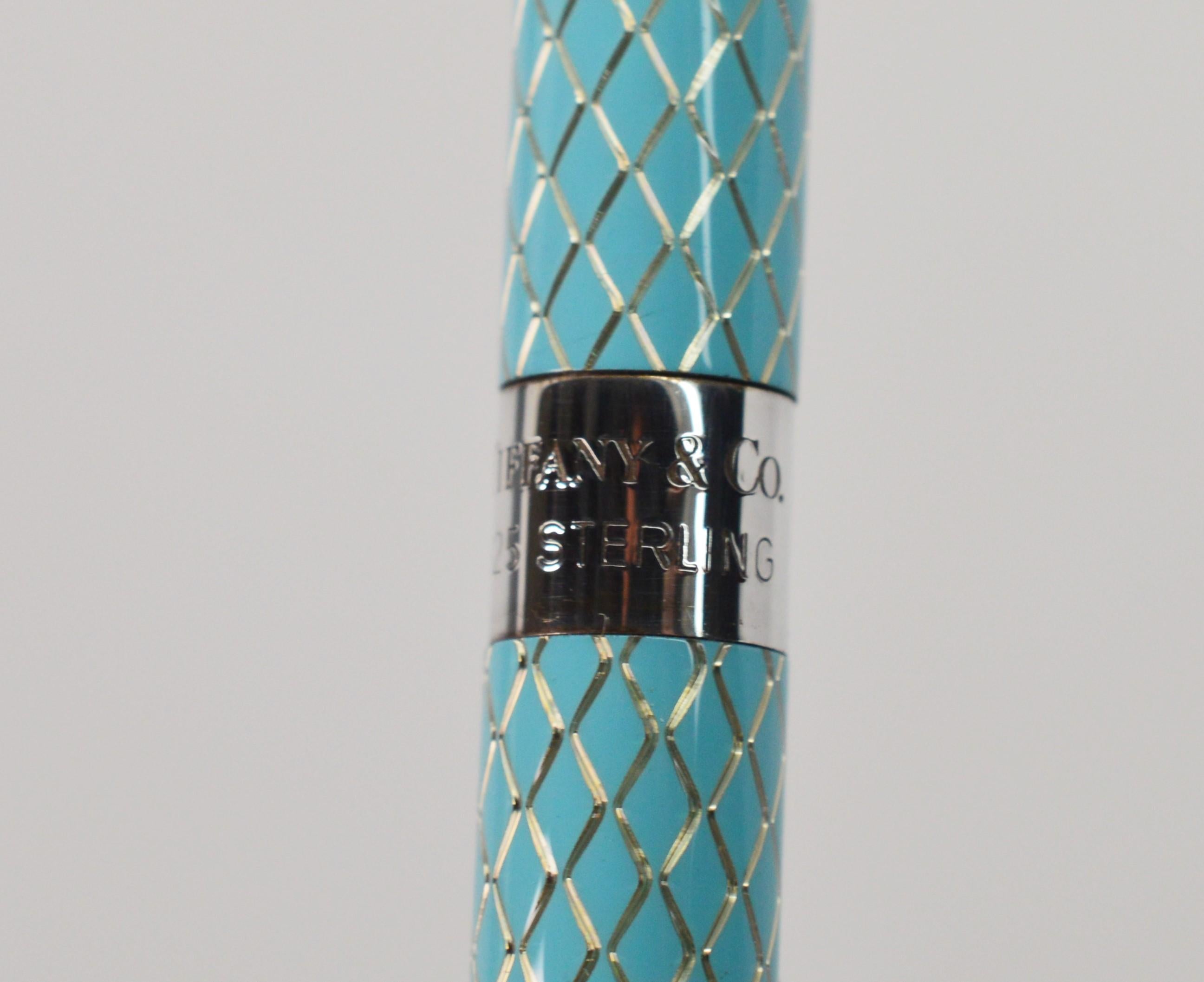 Contemporary Tiffany & Co. Blue Diamond Structure Ball Point Pen