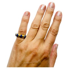 Tiffany & Co. Blue Enamel Gold Band Ring