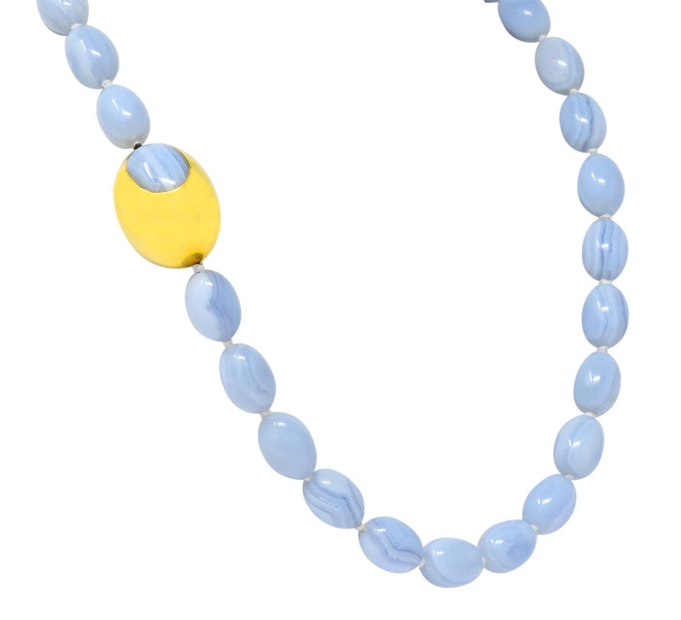 blue lace agate bead necklace