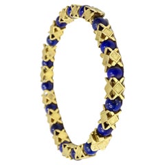 Tiffany & Co. Blue Lapis & 18k Gold Beaded Bracelet