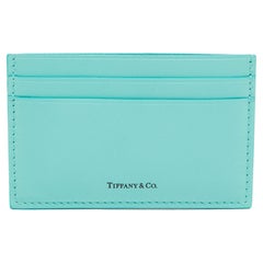 Tiffany & Co. Porte-cartes en cuir bleu