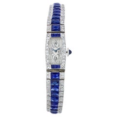 Vintage Tiffany & Co. Blue Sapphire And Diamond Watch
