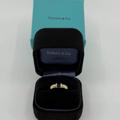 Tiffany & Co. Blue Sapphire Baguette Cut 18k Yellow Gold Three Stone Band Ring