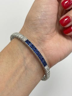 Tiffany & Co. Blue Sapphire Diamond Tennis Bracelet