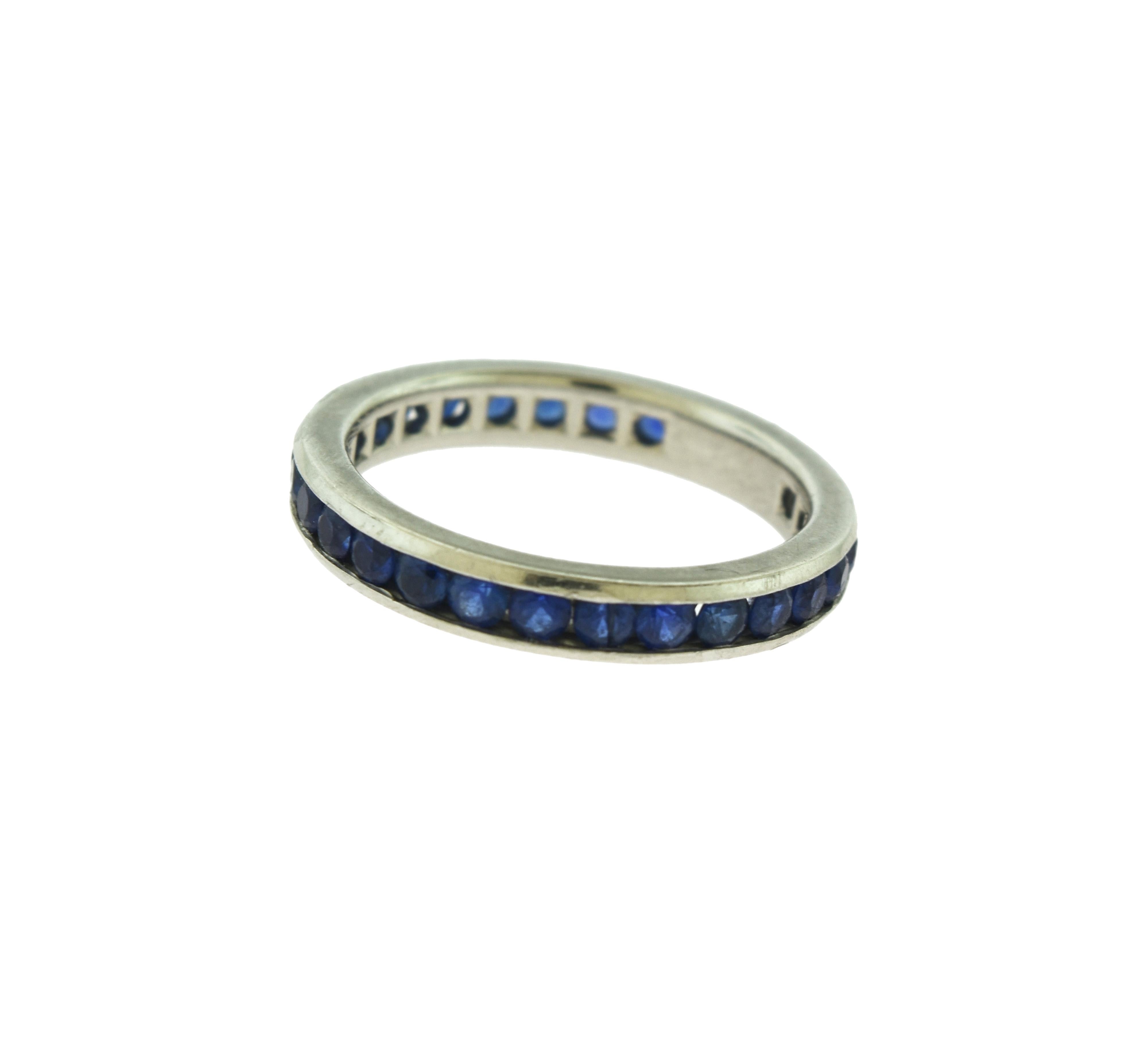 Brilliance Jewels, Miami
Questions? Call Us Anytime!
786,482,8100

Ring Size: 5.5 

Designer: Tiffany & Co.

Style: Eternity Band

Metal: Platinum 

Metal Purity: 950 ​​

Stone: Blue Sapphire

Band Width: 3 mm 

Total Carat Weight : Approx. 1.35