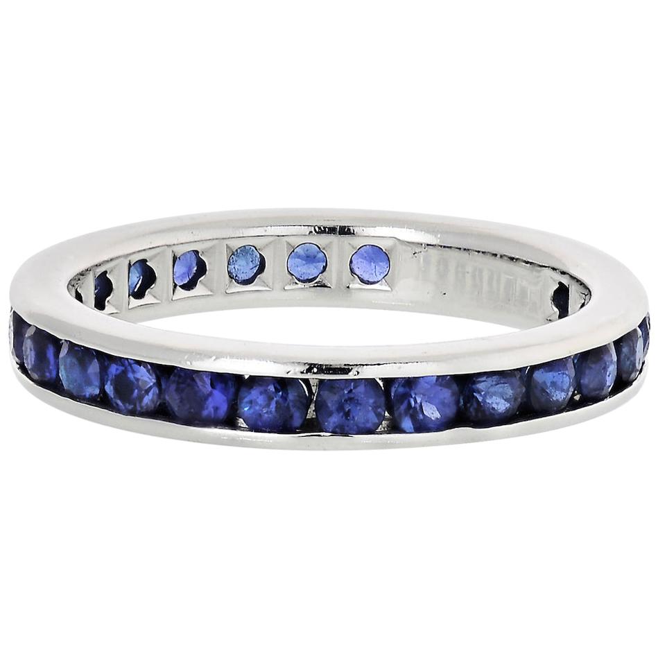 Tiffany & Co. Blue Sapphire Platinum Eternity Band Ring