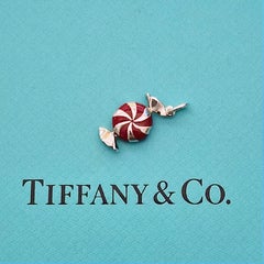 Tiffany & Co. Bon Bon Candy Charm Pendant Sterling Silver Red Enamel