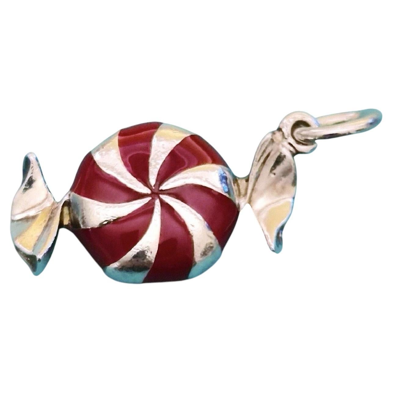 Tiffany & Co. Bon Bon Candy Charm Pendant Sterling Silver Red Enamel