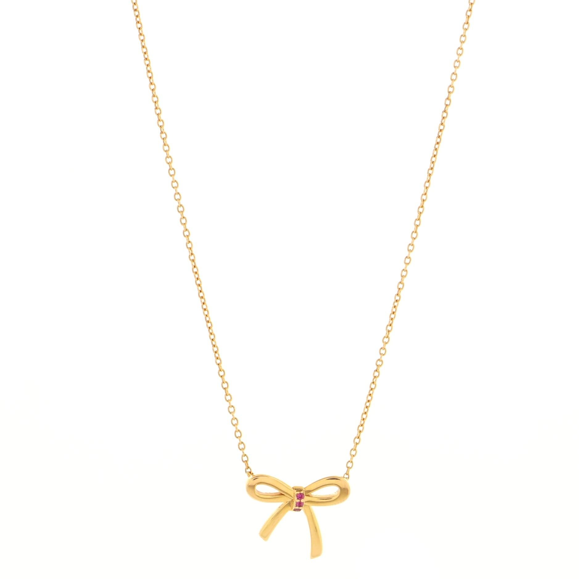 Tiffany and co bow necklace clearance