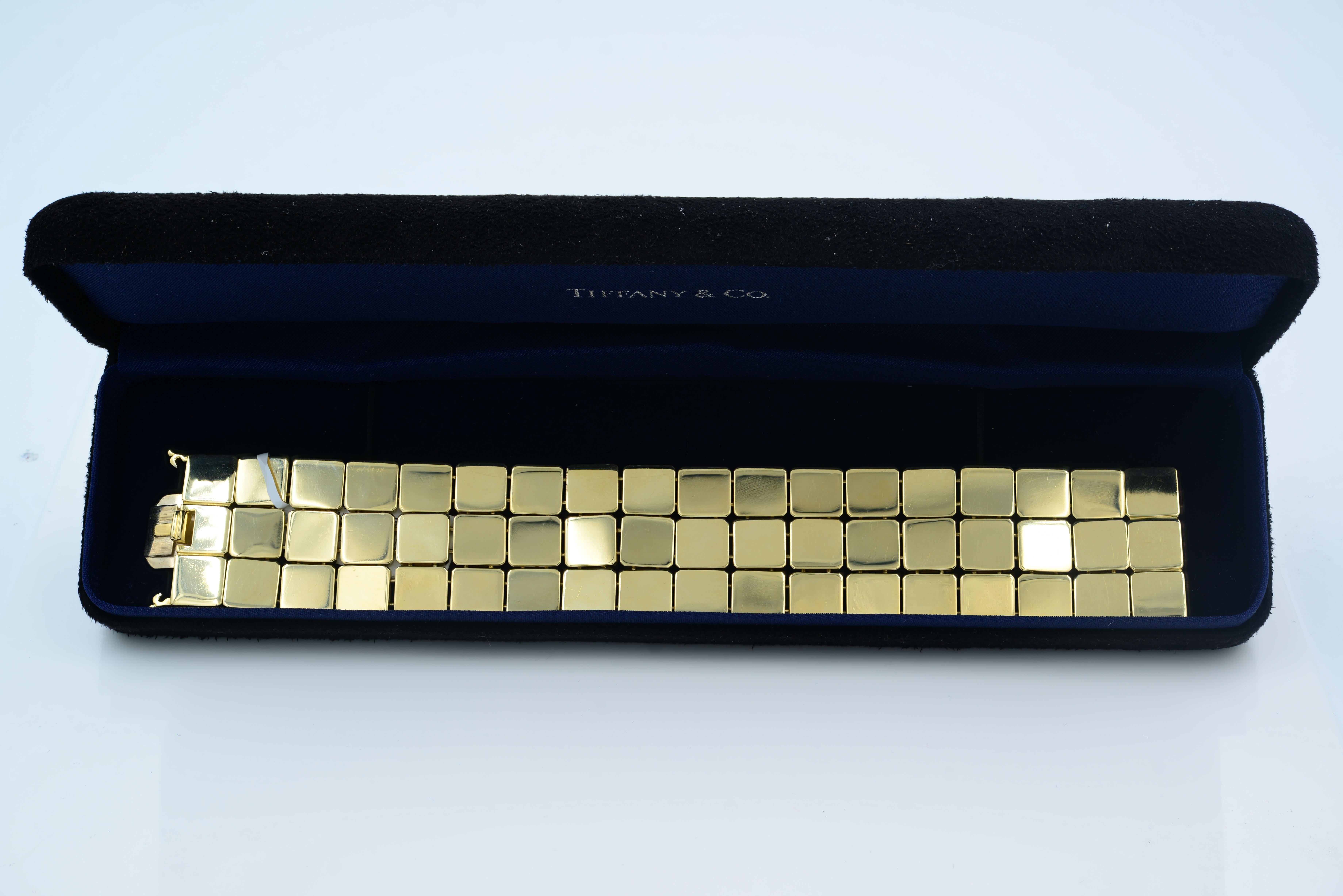 Modern Tiffany & Co. Bracelet 2002 Cube 18 Karat Yellow Gold