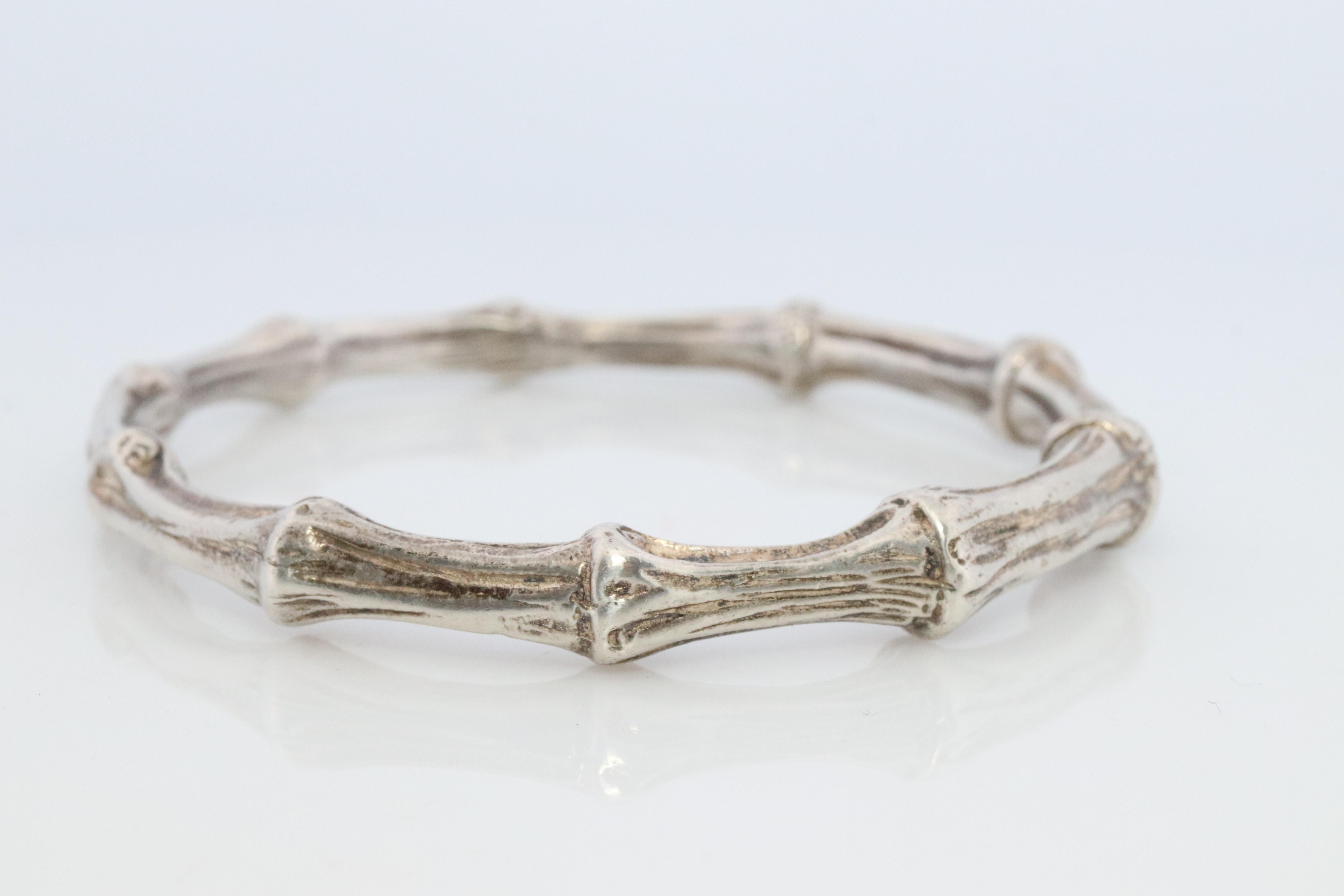 Tiffany & Co. Bracelet. BAMBOO 925 Sterling Silver Bangle 1996 Bracelet. For Sale 1