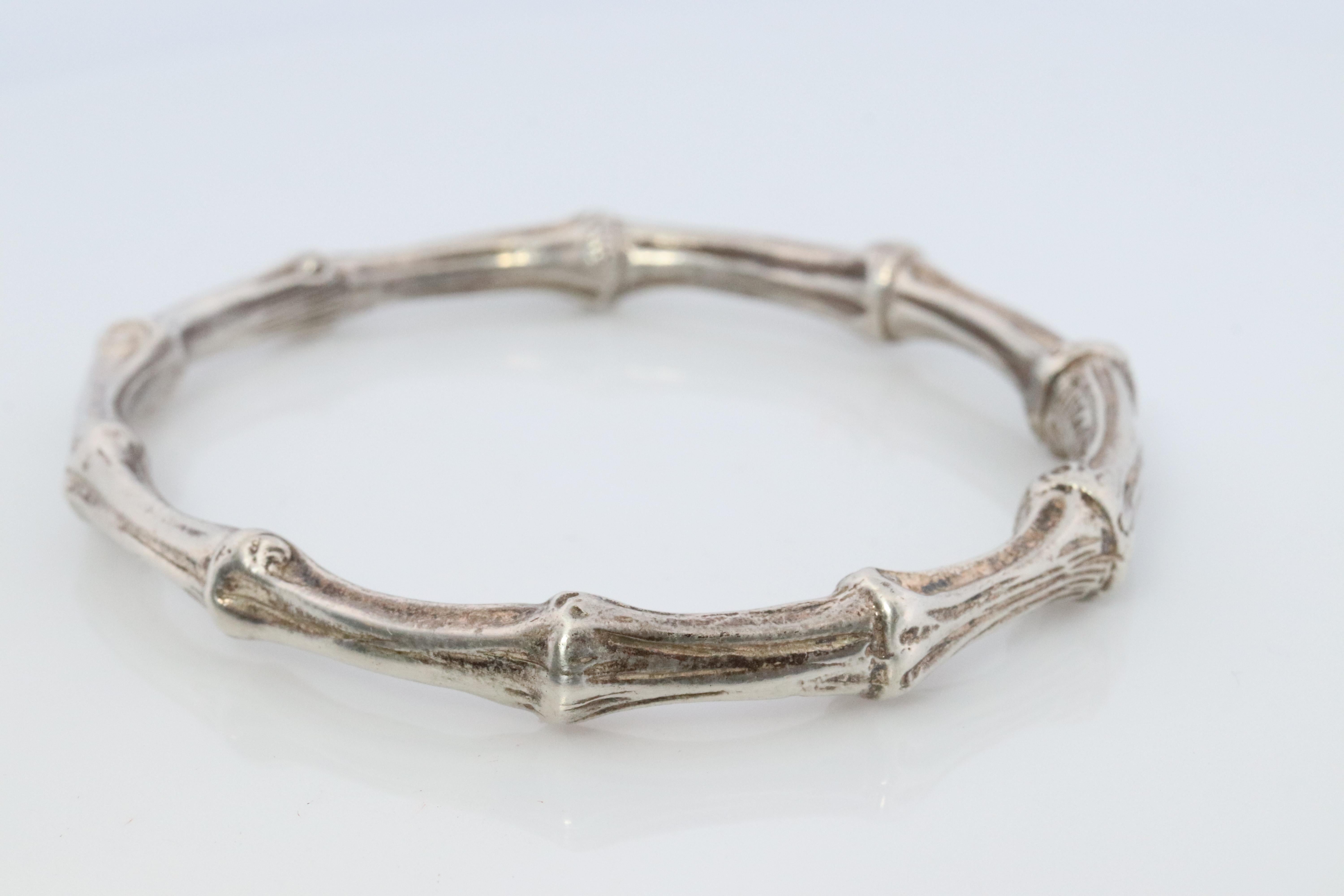 Tiffany & Co. Bracelet. BAMBOO 925 Sterling Silver Bangle 1996 Bracelet. For Sale 2