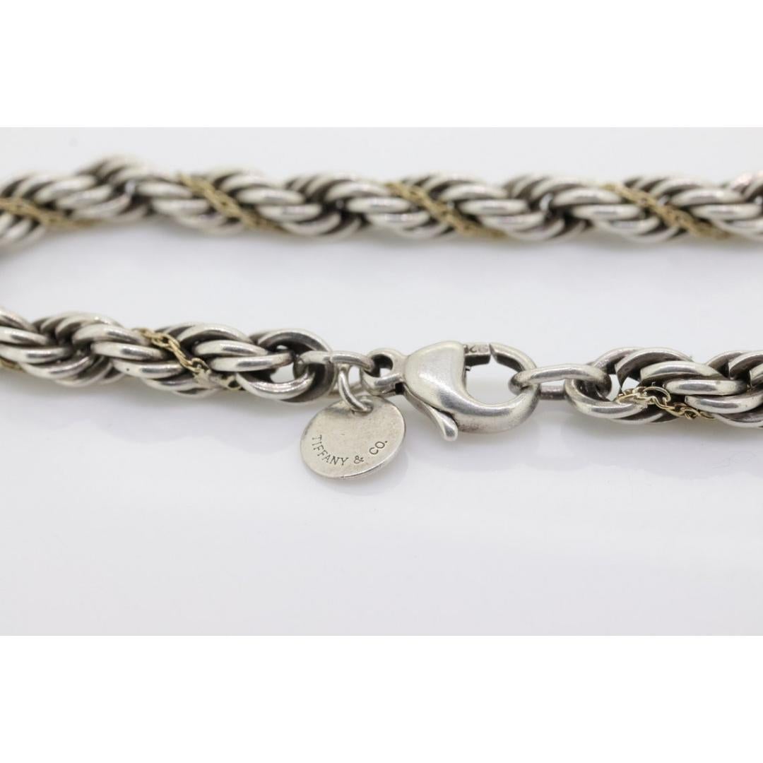 Tiffany & Co. Bracelet. Rope Love Knot Sterling Silver and 18k Yellow Gold In Good Condition In Port Charlotte, FL