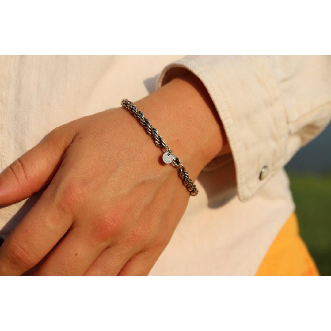 Women's Tiffany & Co. Bracelet. Rope Love Knot Sterling Silver and 18k Yellow Gold