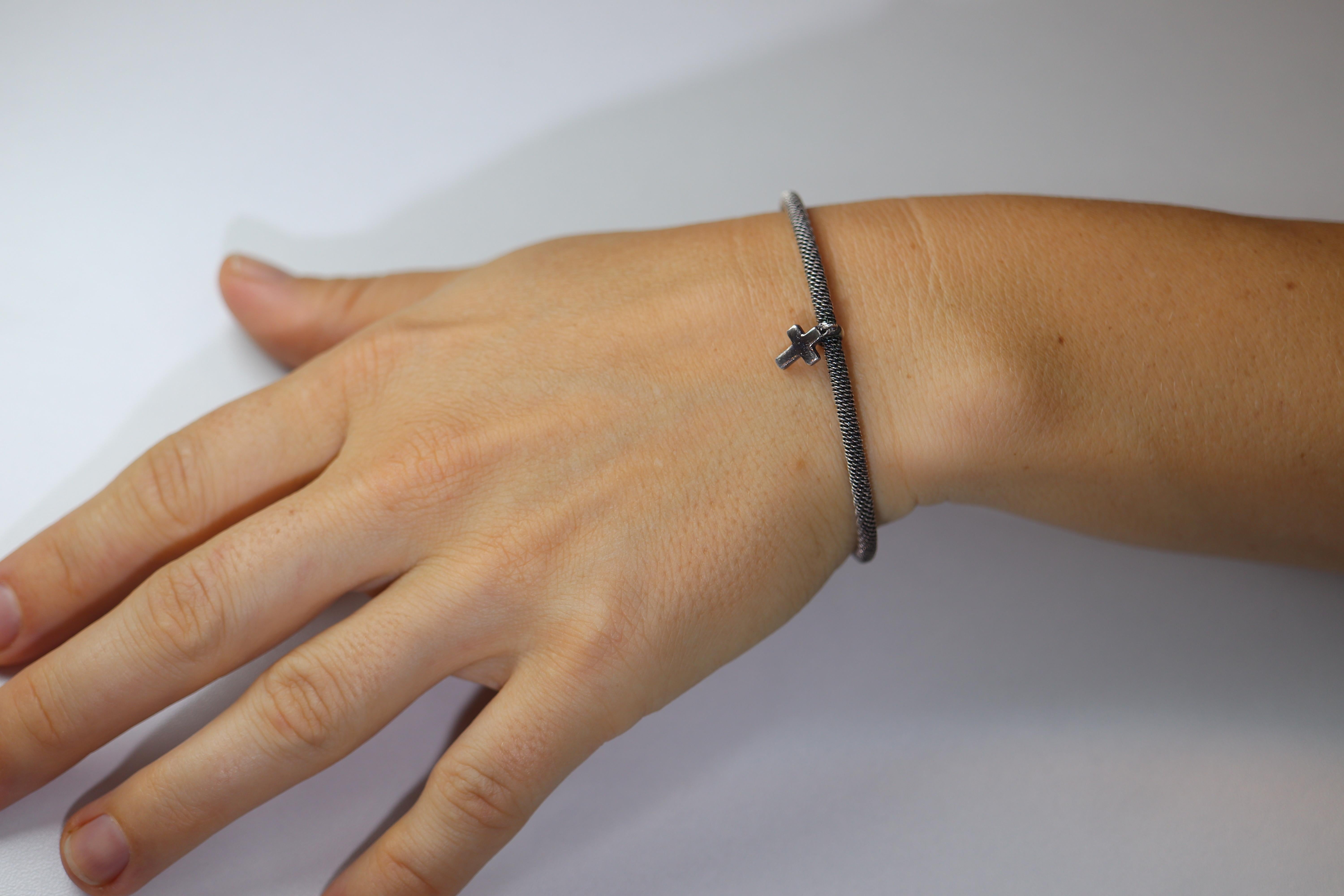 Tiffany and Co. Bracelet. Tiffany Stretch Bangle Cross Dangle Sterling ...
