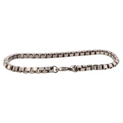 Tiffany & Co. Bracelet. Venetian Square Link Love Sterling Silver Chain Bracelet