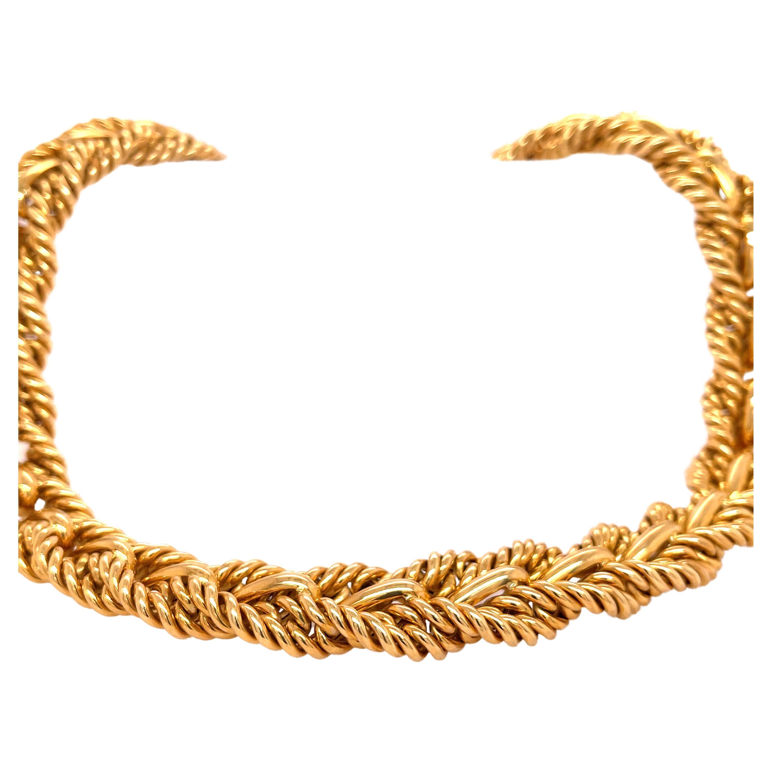Tiffany & Co. Braided Collar Necklace Yellow Gold
