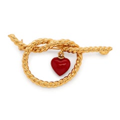 Tiffany & Co. Braided Love Knot & Dangling Coral